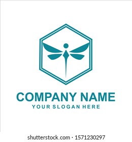 dragonfly logo vector animals design
