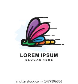 dragonfly logo vector colorfull design