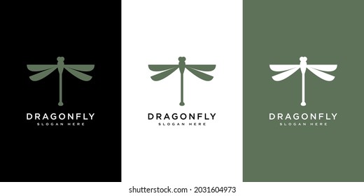 dragonfly logo vector design line style