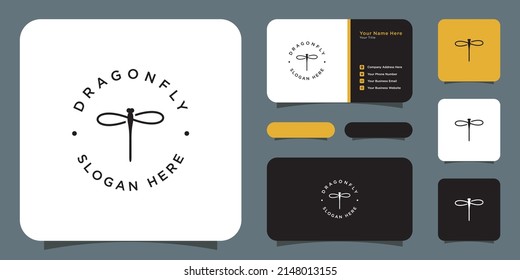 dragonfly logo vector design line style