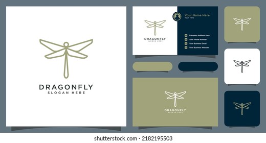 dragonfly logo vector design line style