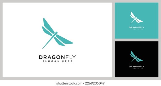 dragonfly logo vector design line style