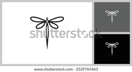 dragonfly logo vector design line style