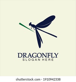 Dragonfly Logo Vector icon illustration design template