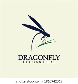 Dragonfly Logo Vector icon illustration design template