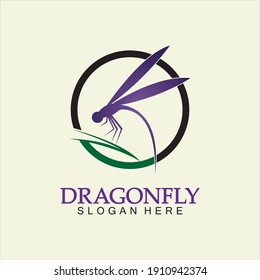 Dragonfly Logo Vector icon illustration design template