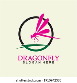 Dragonfly Logo Vector icon illustration design template