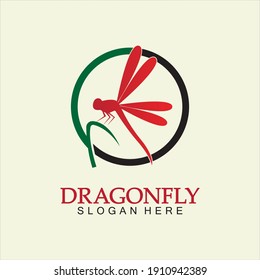Dragonfly Logo Vector icon illustration design template
