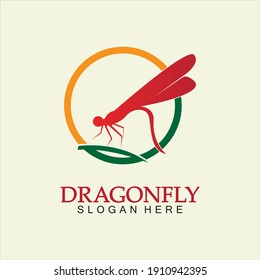 Dragonfly Logo Vector icon illustration design template