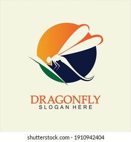 Dragonfly Logo Vector icon illustration design template