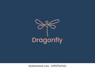 dragonfly logo vector icon illustration