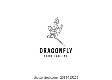 dragonfly logo vector icon illustration