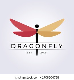 Dragonfly logo vector illustration design graphic, beautiful species logo