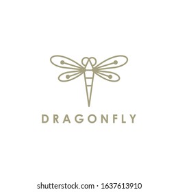 dragonfly logo vector line outline monoline