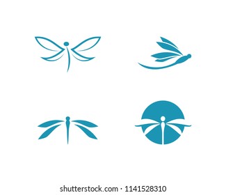 Dragonfly logo vector template