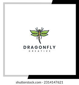 Dragonfly logo vector template .