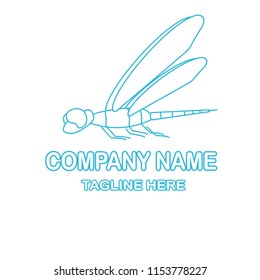 Dragonfly logo.line art style