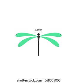 Dragonfly logotype design vector template. Object isolated on white background