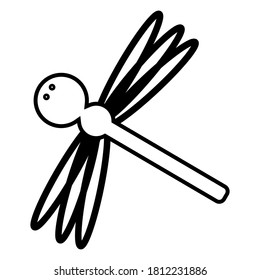 
Dragonfly. Minimalism. Black and white image.