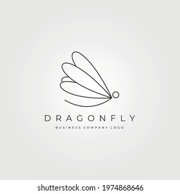 dragonfly minimalist vector logo insect symbol illustration design