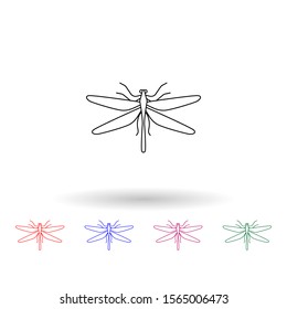 Dragonfly multi color icon. Simple thin line, outline vector of insect icons for ui and ux, website or mobile application