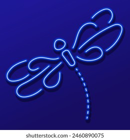 dragonfly neon sign, modern glowing banner design, colorful modern design trend. Vector illustration.