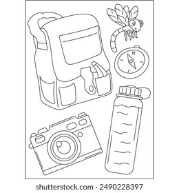 dragonfly outdoor camping coloring book page for kids or grown adults coloring book mindful relaxation activity