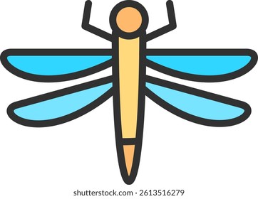 Dragonfly Outline Filled Style Icon