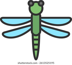 Dragonfly Outline Filled Style Icon