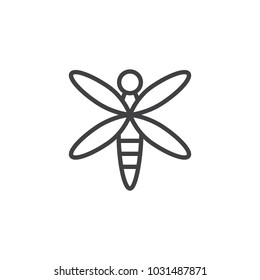 Dragonfly outline icon. linear style sign for mobile concept and web design. Flying adder simple line vector icon. Symbol, logo illustration. Pixel perfect vector graphics