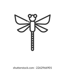 Dragonfly Outline Icon Vector Illustration -  Spring Season Icon Concept.