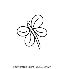 Dragonfly Outline symbol isolated on white background