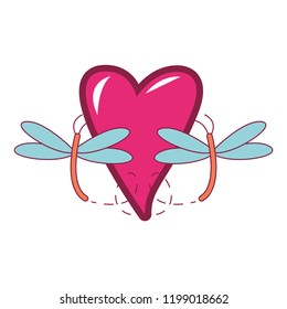 Dragonfly over heart