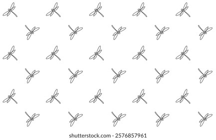 Dragonfly pattern with white background