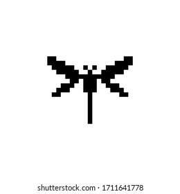 Dragonfly. Pixel icon. Animal vector illustration