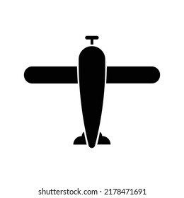 Icono del avión de la libélula, negro lleno. Ilustración vectorial, adecuada para el diseño de contenido, sitios web, afiches, banner o necesidades de edición de video