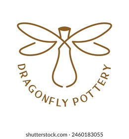 dragonfly pottery flat modern logo