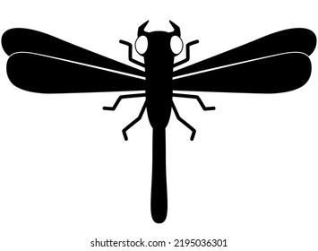 Dragonfly predatory insect - vector silhouette picture for logo or pictogram. Dragonfly for sign or icon, animal for identity