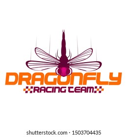 Dragonfly racing logo Design company vector branding 