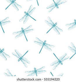 Dragonfly seamless pattern