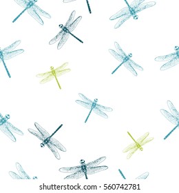 Dragonfly seamless pattern