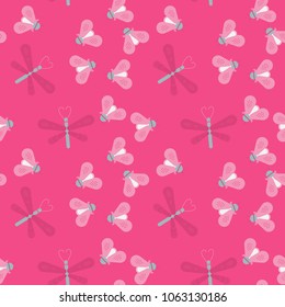 dragonfly seamless pattern. Geometric modern natural background.