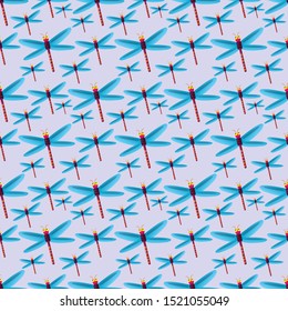 dragonfly seamless pattern vector illustration background 