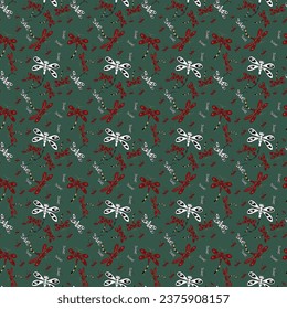 Dragonfly Seamless repeat pattern in hunter green background, abstract motif minimalist classic colorful, 