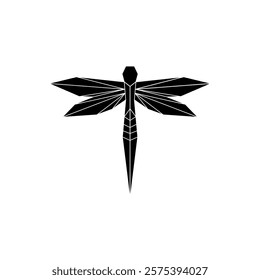 Dragonfly Shape Inspired by Origami Form, can use for Logo, Pictogram, Creature Animal Figure, Website, Apps, or Graphic Design Element. Vector Illustration