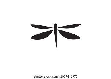 Dragonfly silhouette animal logo design vector inspiration.