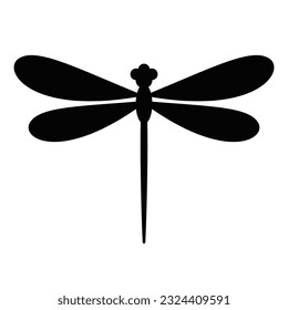 Dragonfly silhouette icon flat vector illustration logo clipart