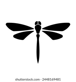 Libelle Silhouette Symbol Flache Vektorillustration Logo Clipart isoliert auf weißem Hintergrund