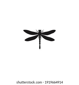 Dragonfly silhouette icon vector on a white background