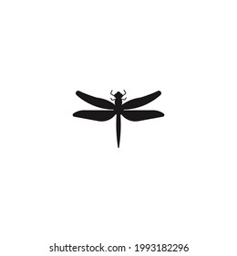 dragonfly silhouette icon vector on a white background